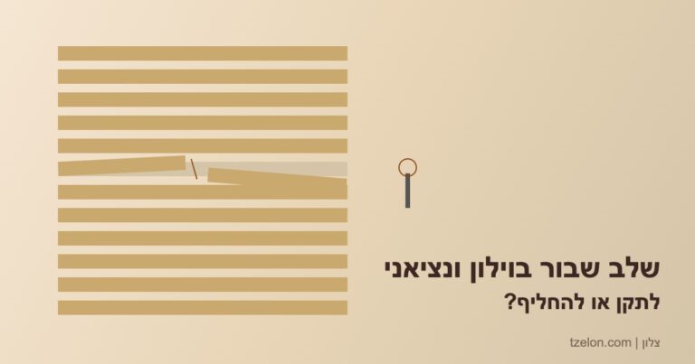Read more about the article שלב שבור בוילון ונציאני: לתקן או להחליף